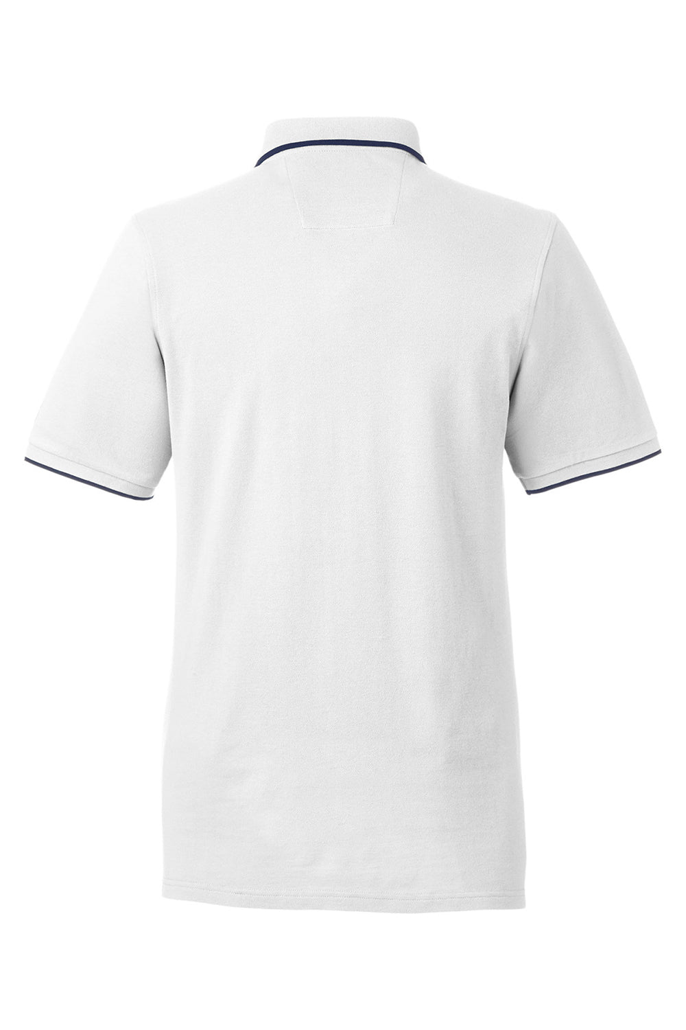 Nautica N17165 Mens Desk Short Sleeve Polo Shirt White/Navy Blue Flat Back