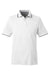 Nautica N17165 Mens Desk Short Sleeve Polo Shirt White/Navy Blue Flat Front