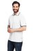 Nautica N17165 Mens Desk Short Sleeve Polo Shirt White/Navy Blue 3Q