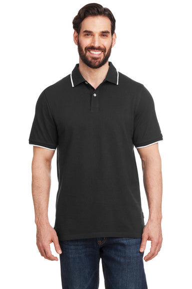 Nautica N17165 Mens Desk Short Sleeve Polo Shirt Black/White Front