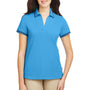 Nautica Womens Desk Short Sleeve Polo Shirt - Azure Blue/Navy Blue