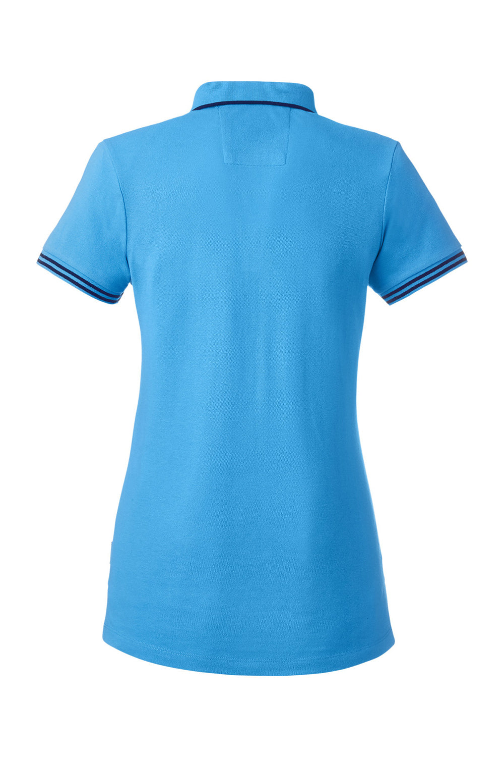 Nautica N17168 Womens Desk Short Sleeve Polo Shirt Azure Blue/Navy Blue Flat Back