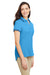 Nautica N17168 Womens Desk Short Sleeve Polo Shirt Azure Blue/Navy Blue 3Q