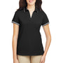 Nautica Womens Desk Short Sleeve Polo Shirt - Black/White