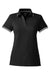 Nautica N17168 Womens Desk Short Sleeve Polo Shirt Black/White Flat Front