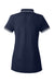 Nautica N17168 Womens Desk Short Sleeve Polo Shirt Navy Blue/White Flat Back