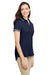 Nautica N17168 Womens Desk Short Sleeve Polo Shirt Navy Blue/White 3Q