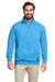 Nautica N17176 Mens Anchor 1/4 Zip Sweatshirt Azure Blue Front