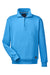 Nautica N17176 Mens Anchor 1/4 Zip Sweatshirt Azure Blue Flat Front