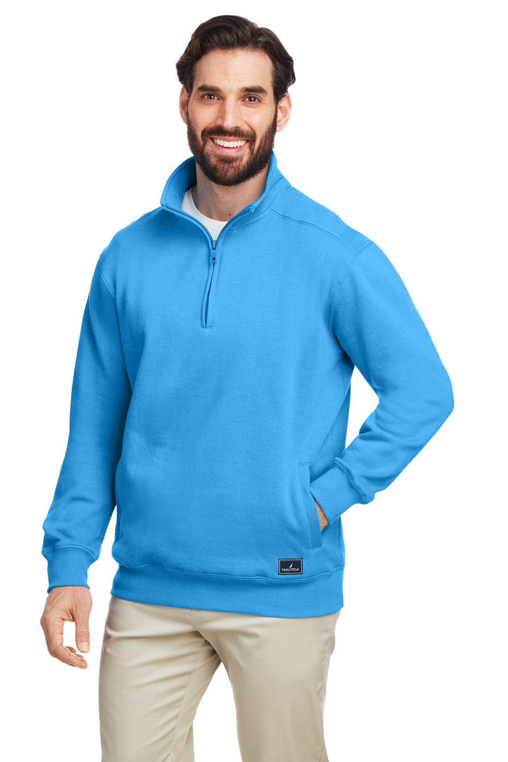 Nautica N17176 Mens Anchor 1/4 Zip Sweatshirt Azure Blue 3Q