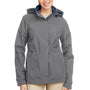 Nautica Womens Voyage Water Resistant Full Zip Hooded Jacket - Graphite Grey