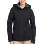 Nautica Womens Voyage Water Resistant Full Zip Hooded Jacket - Black