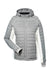 Nautica N17187 Womens Nautical Mile Packable Full Zip Hooded Puffer Jacket Graphite Grey/Antique White Flat Front