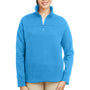 Nautica Womens Anchor Fleece 1/4 Zip Sweatshirt - Azure Blue