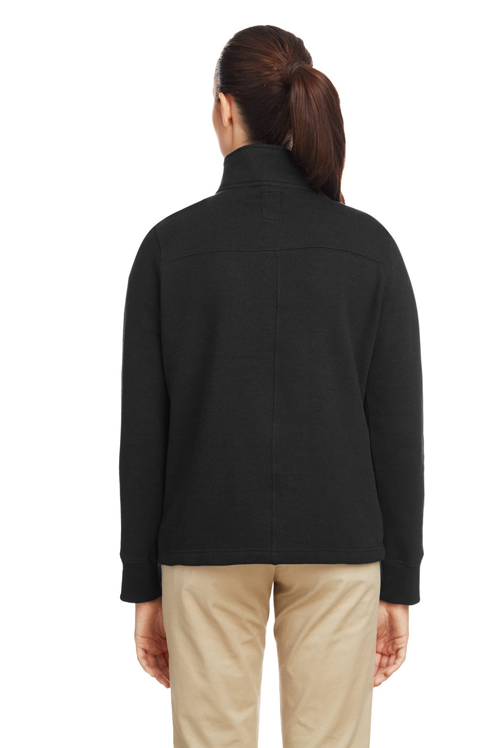 Nautica N17397 Womens Anchor Fleece 1/4 Zip Sweatshirt Black Back