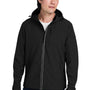 Nautica Mens Wavestorm Wind & Water Resistant Full Zip Hooded Jacket - Black
