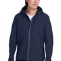 Nautica Mens Wavestorm Wind & Water Resistant Full Zip Hooded Jacket - Navy Blue