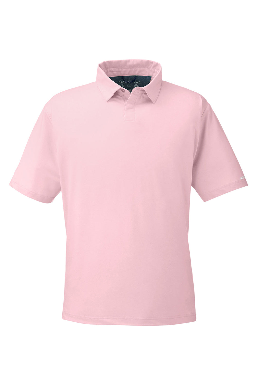 Nautica N17922 Mens Saltwater Short Sleeve Polo Shirt Sunset Pink Flat Front