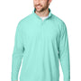 Nautica Mens Saltwater UV Protection 1/4 Zip Sweatshirt - Cool Mint Green