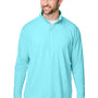 Nautica Mens Saltwater UV Protection 1/4 Zip Sweatshirt - Sea Mist Blue