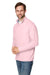Nautica N17924 Mens Saltwater 1/4 Zip Sweatshirt Sunset Pink 3Q