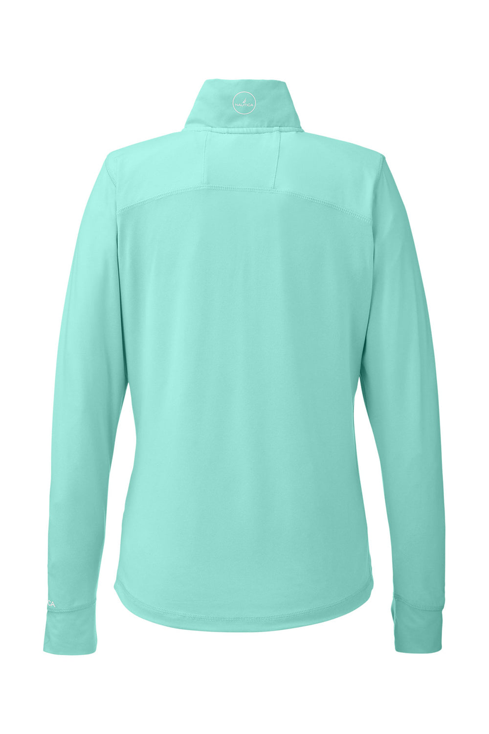 Nautica N17925 Womens Saltwater 1/4 Zip Sweatshirt Cool Mint Green Flat Back