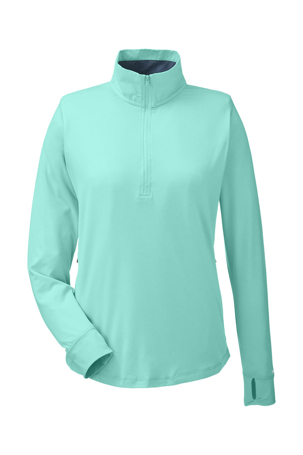 Nautica N17925 Womens Saltwater 1/4 Zip Sweatshirt Cool Mint Green Flat Front