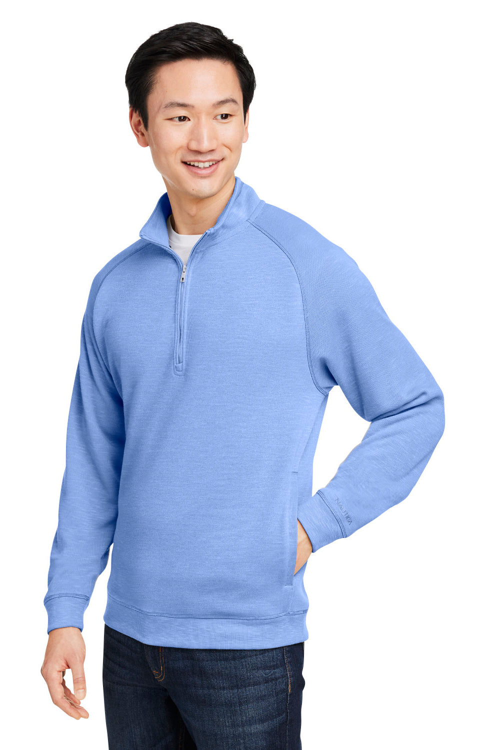 Nautica N17991 Mens Sun Surfer Supreme 1/4 Zip Sweatshirt Vintage Mavi Blue 3Q
