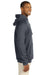 Hanes N270 Mens Nano Fleece Hooded Sweatshirt Hoodie Heather Charcoal Grey Side