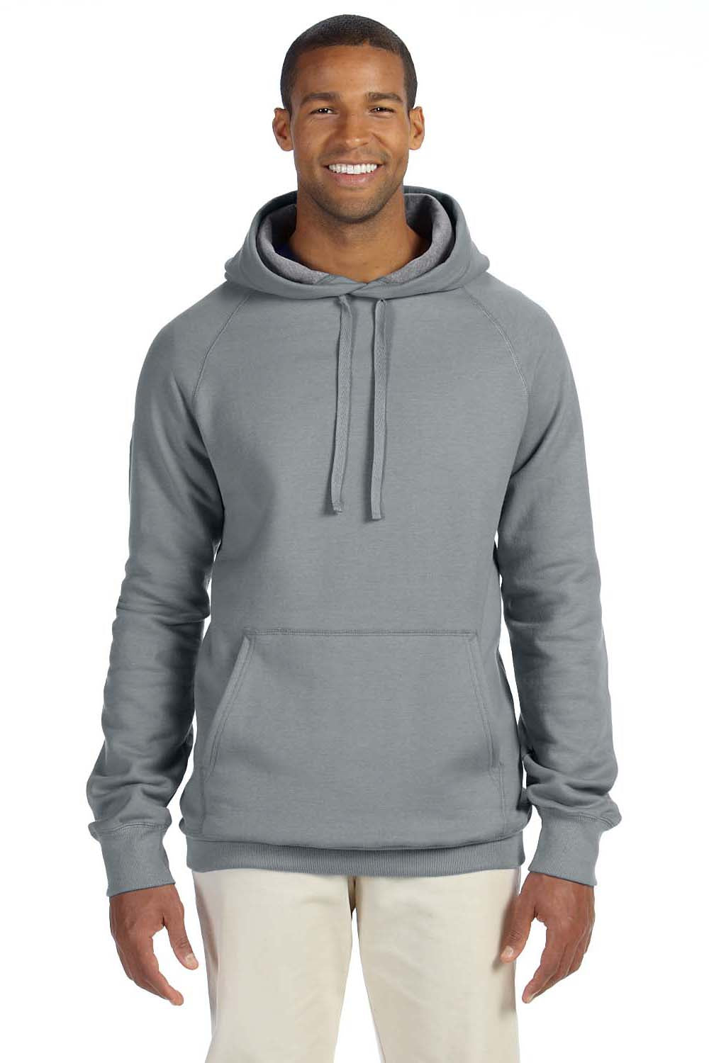 Hanes N270 Mens Nano Fleece Hooded Sweatshirt Hoodie Vintage Grey Front