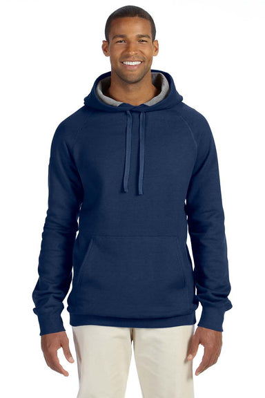 Hanes N270 Mens Nano Fleece Hooded Sweatshirt Hoodie Vintage Navy Blue Front
