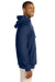Hanes N270 Mens Nano Fleece Hooded Sweatshirt Hoodie Vintage Navy Blue Side