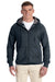 Hanes N280 Mens Nano Fleece Full Zip Hooded Sweatshirt Hoodie Vintage Black Front