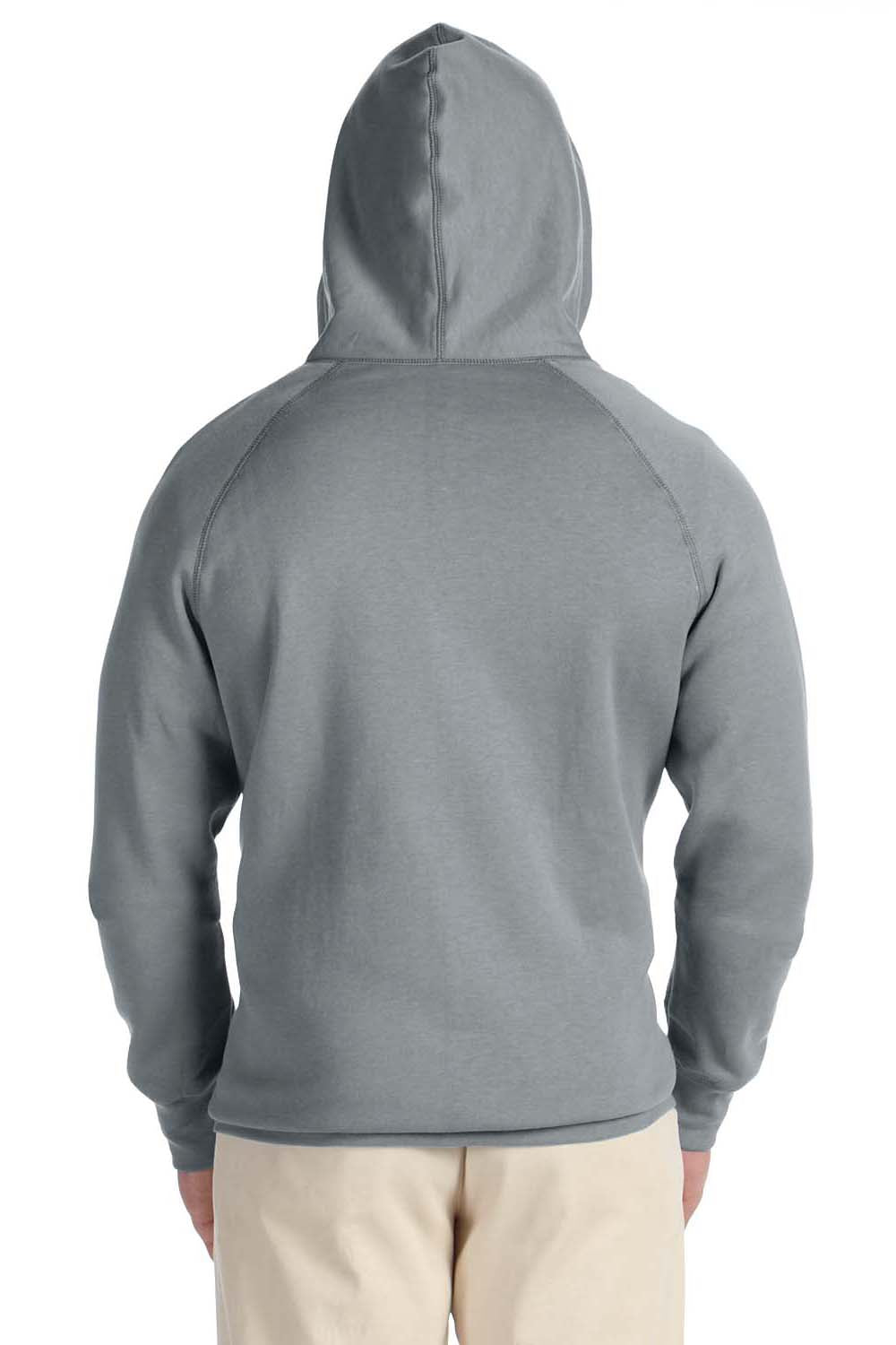 Hanes N280 Mens Nano Fleece Full Zip Hooded Sweatshirt Hoodie Vintage Grey Back