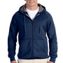 Hanes Mens Nano Fleece Full Zip Hooded Sweatshirt Hoodie - Vintage Navy Blue - Closeout