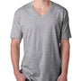 Next Level Mens Fine Jersey Short Sleeve V-Neck T-Shirt - Heather Grey