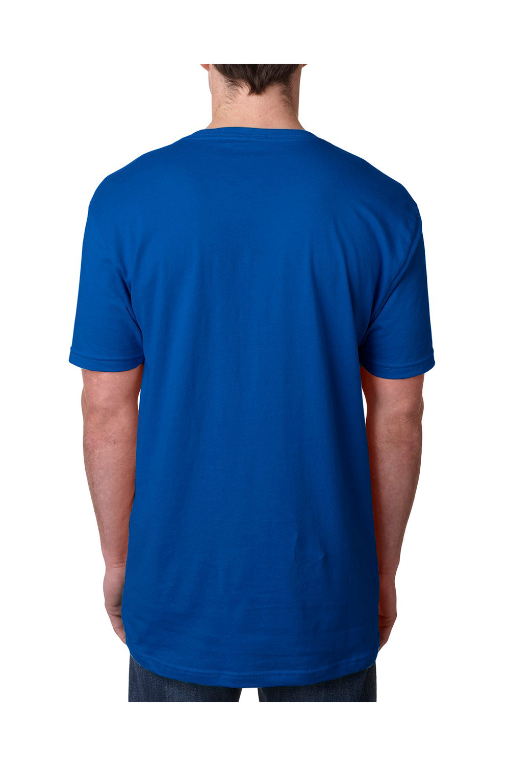 Next Level N3200 Mens Fine Jersey Short Sleeve V-Neck T-Shirt Royal Blue Back
