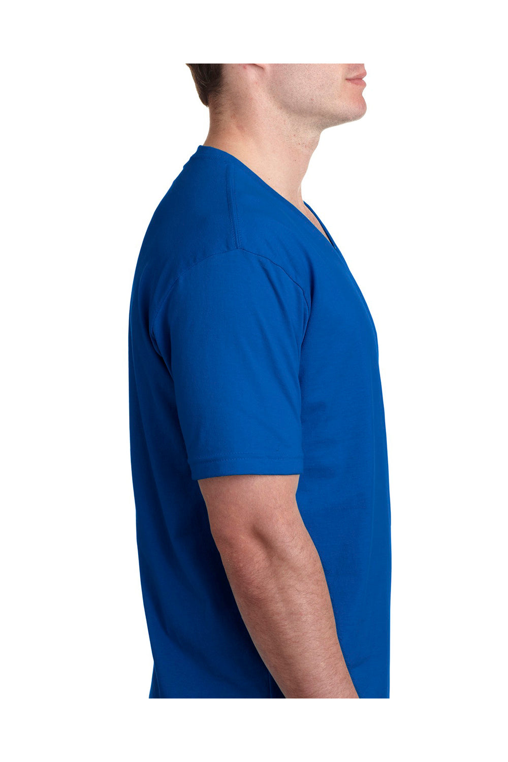 Next Level N3200 Mens Fine Jersey Short Sleeve V-Neck T-Shirt Royal Blue Side