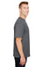 A4 N3381 Mens Topflight Performance Moisture Wicking Short Sleeve Crewneck T-Shirt Heather Charcoal Grey Side