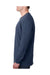 Next Level N3601 Mens Fine Jersey Long Sleeve Crewneck T-Shirt Indigo Blue Side