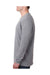 Next Level N3601 Mens Fine Jersey Long Sleeve Crewneck T-Shirt Heather Grey Side
