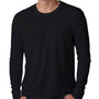Next Level Mens Fine Jersey Long Sleeve Crewneck T-Shirt - Black