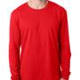 Next Level Mens Fine Jersey Long Sleeve Crewneck T-Shirt - Red