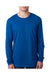 Next Level N3601 Mens Fine Jersey Long Sleeve Crewneck T-Shirt Royal Blue Front