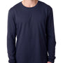 Next Level Mens Fine Jersey Long Sleeve Crewneck T-Shirt - Midnight Navy Blue