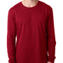 Next Level Mens Fine Jersey Long Sleeve Crewneck T-Shirt - Cardinal Red