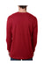Next Level N3601 Mens Fine Jersey Long Sleeve Crewneck T-Shirt Cardinal Red Back