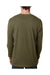 Next Level N3601 Mens Fine Jersey Long Sleeve Crewneck T-Shirt Military Green Back