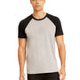 Next Level Mens Fine Jersey Short Sleeve Crewneck T-Shirt - Heather Grey/Black - Closeout