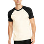 Next Level Mens Fine Jersey Short Sleeve Crewneck T-Shirt - Black/Natural - Closeout